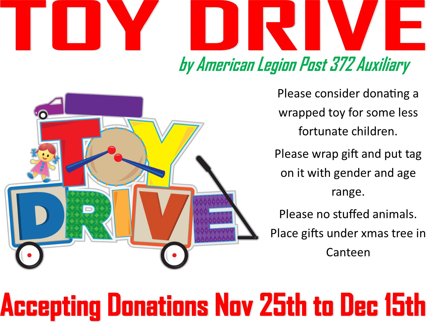 Toy Drive American Legion Cherry Hill NJ Post 372