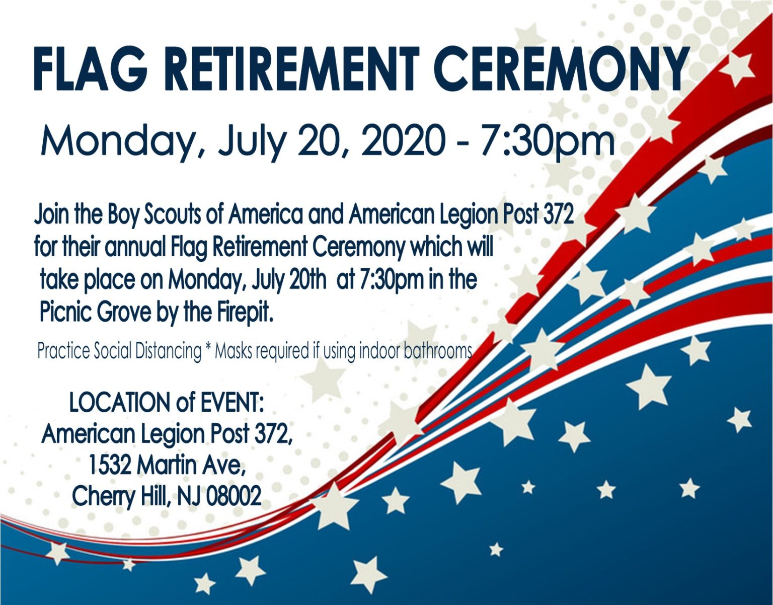 Flag Retirement Ceremony American Legion Cherry Hill NJ Post 372