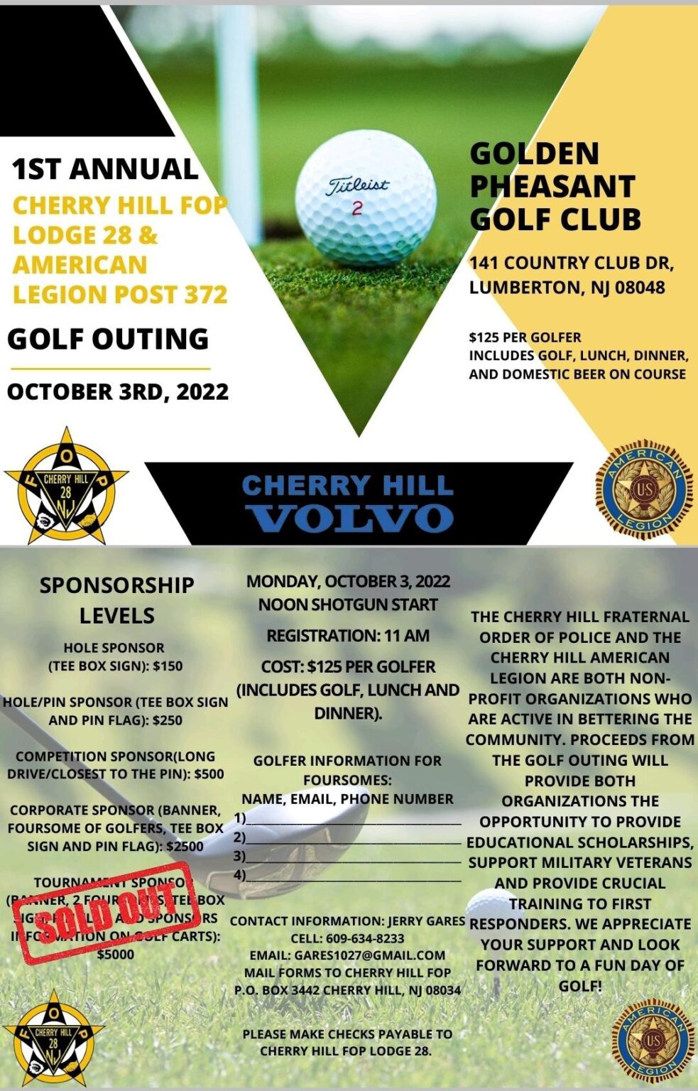 Cherry Hill FOP and American Legion Golf Outing American Legion