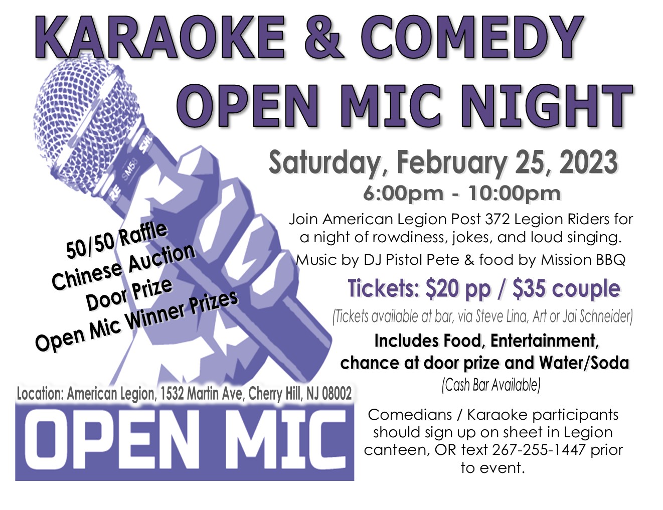 Riders Karaoke & Comedy Open Mic Night