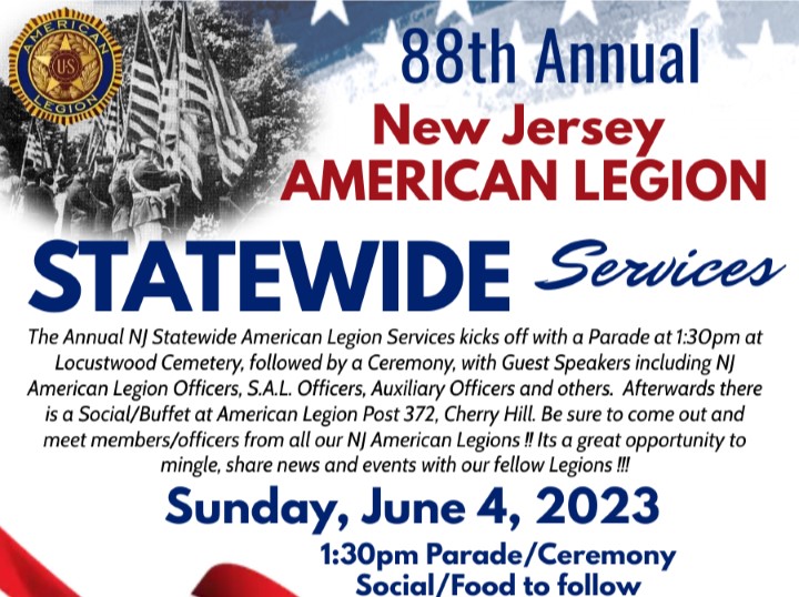 NJ American Legion Statewide Parade, Services and Social