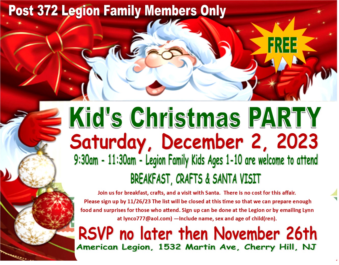 Children's Holiday Party w/Santa