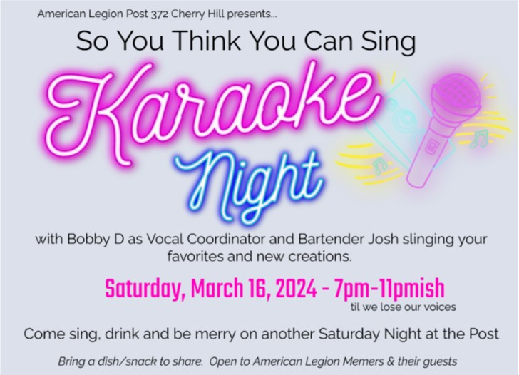So You Think You Can Sing - Karaoke Night at the Legion