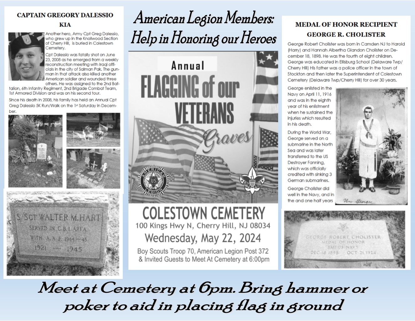 Flagging of Colestown Cemetery
