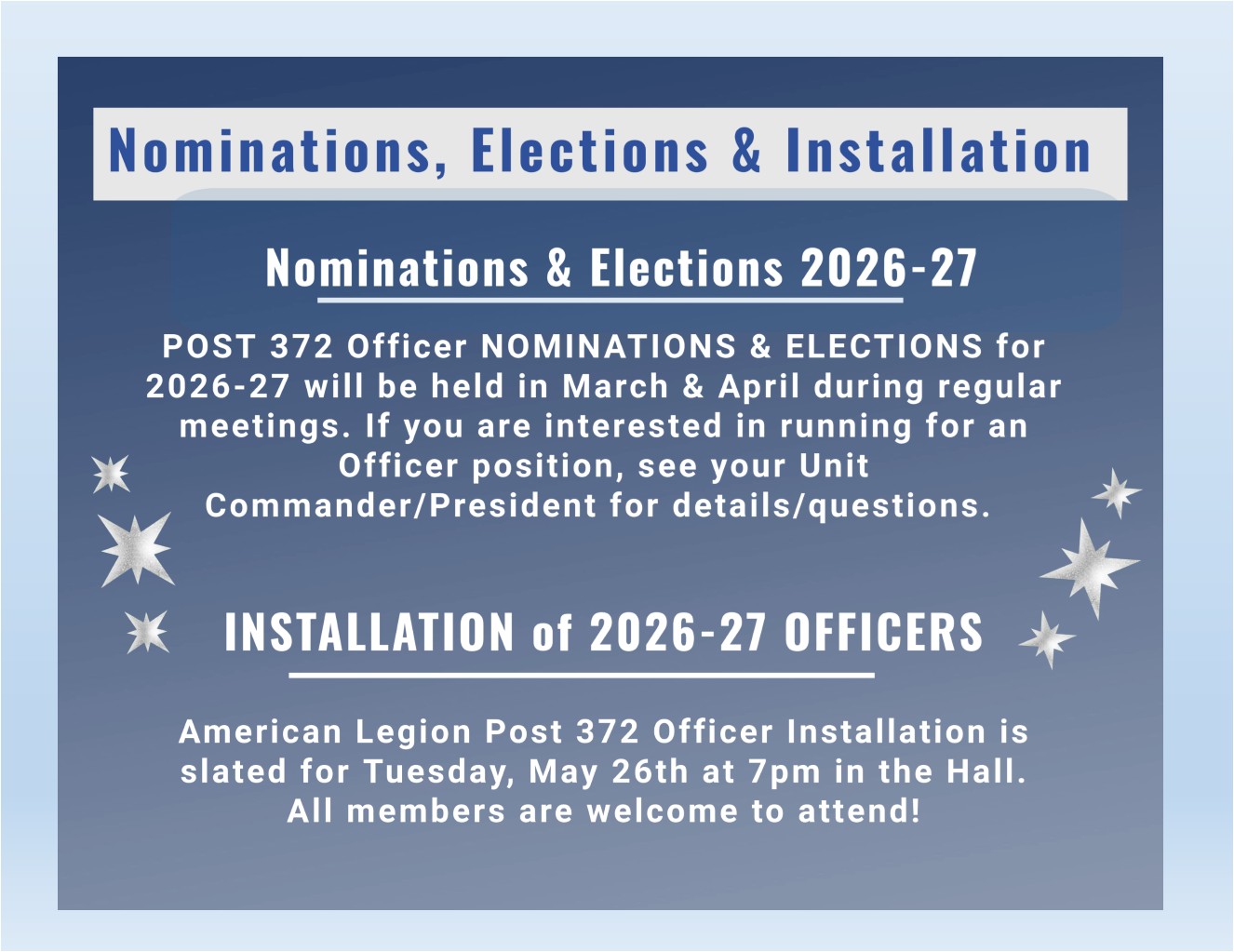 Installation of 2026-27 Officers