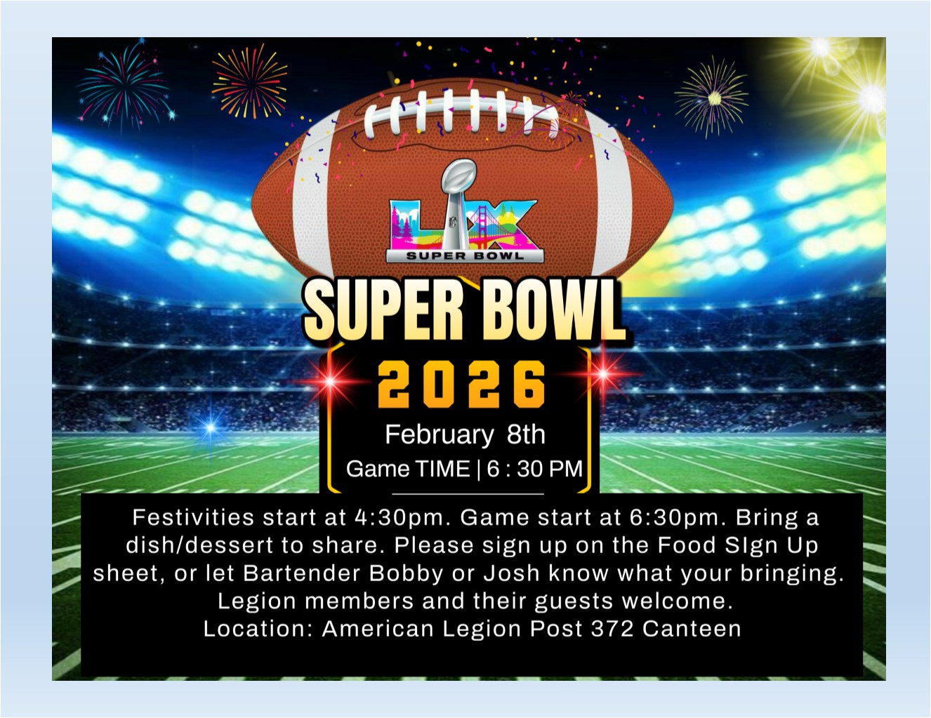 Superbowl in the Canteen